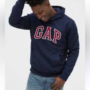 Gap Size XS  (Unisex) Arch logo  hoodie Blue (Navy) w/ Red logo white tr…
